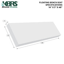 Load image into Gallery viewer, 14" x 3" x 48" Ready to Tile Floating Bench Seat (Adjustable and Trimmable)