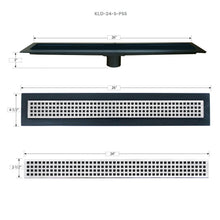 Load image into Gallery viewer, Linear Shower Kit 36” x 60” Right (Polished Steel Square Style Linear Grate with Drain Body)