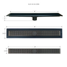Load image into Gallery viewer, Linear Shower Kit 36” x 60” Right (Oil Rubbed Bronze Mission Style Linear Grate with Drain Body)
