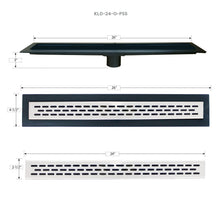 Load image into Gallery viewer, Linear Shower Kit 36” x 60” Left (Polished Steel Oval Style Linear Grate with Drain Body)
