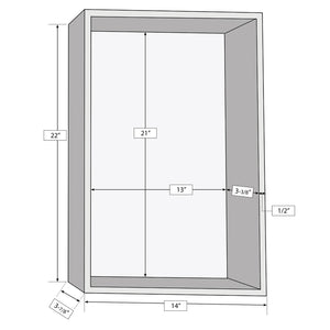 22" X 14" (Exterior Dimensions) Tileable Soap/Shampoo Shower Niche